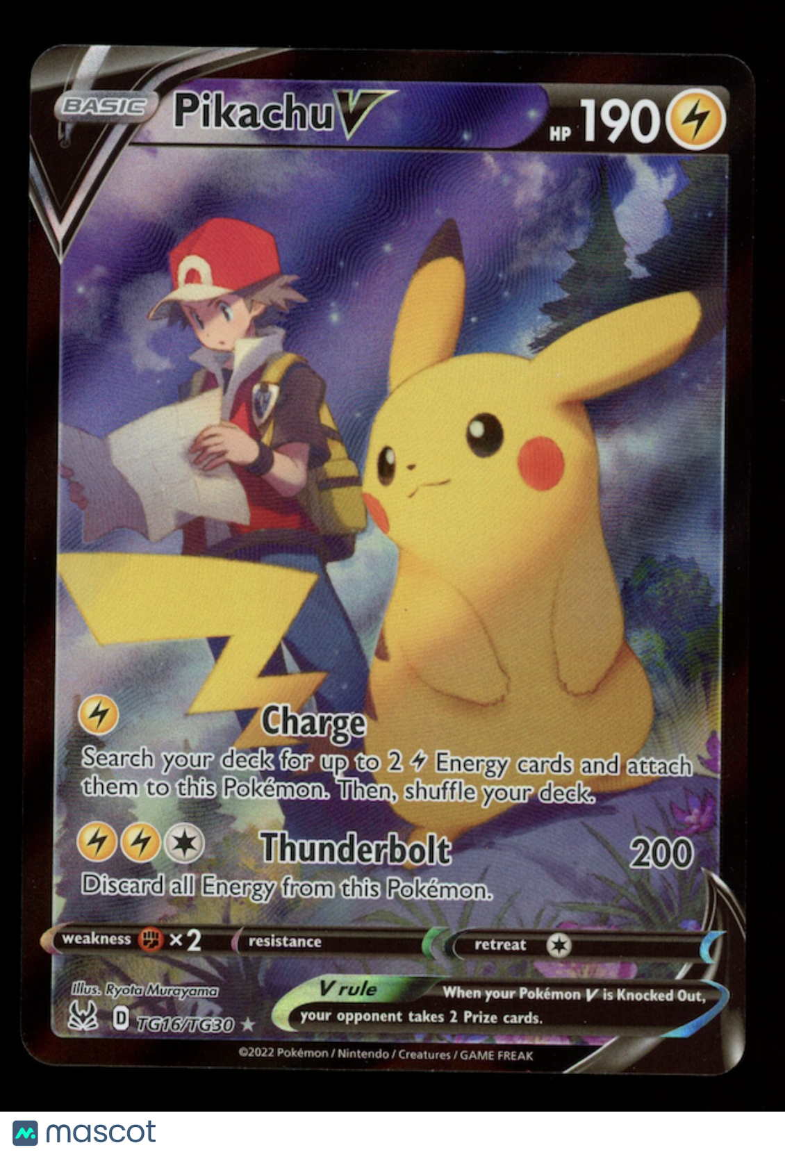PIKACHU V 2022 Pokemon SWSH Brilliant Stars Trainer Gallery Ultra Rare #TG16