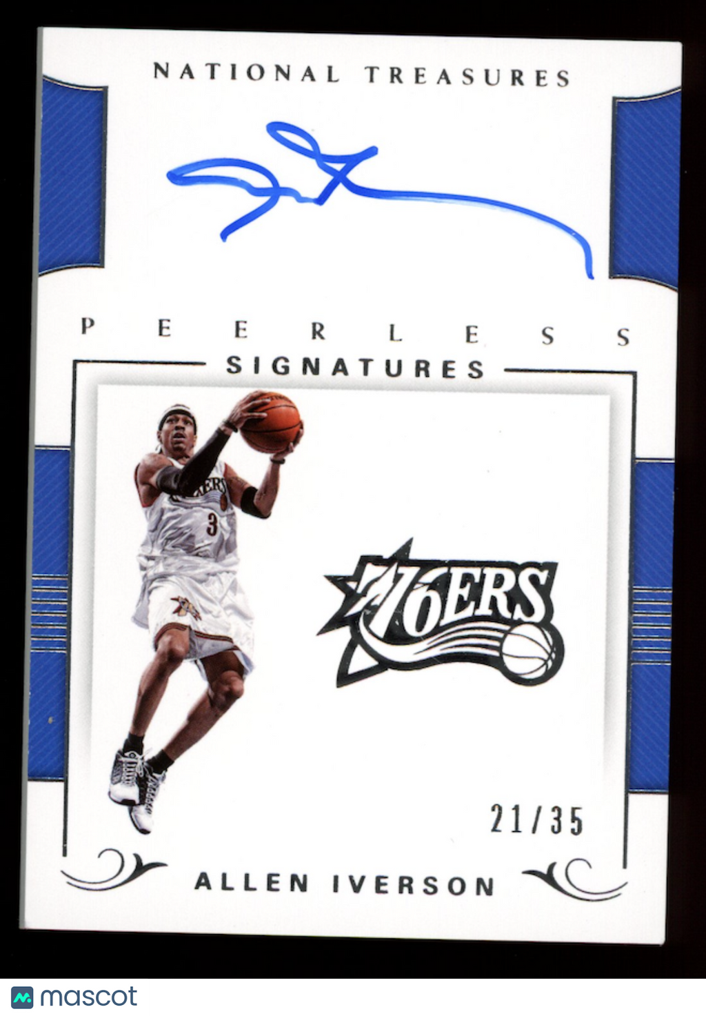 ALLEN IVERSON 2017-18 Panini National Treasures Peerless Signatures Auto /35