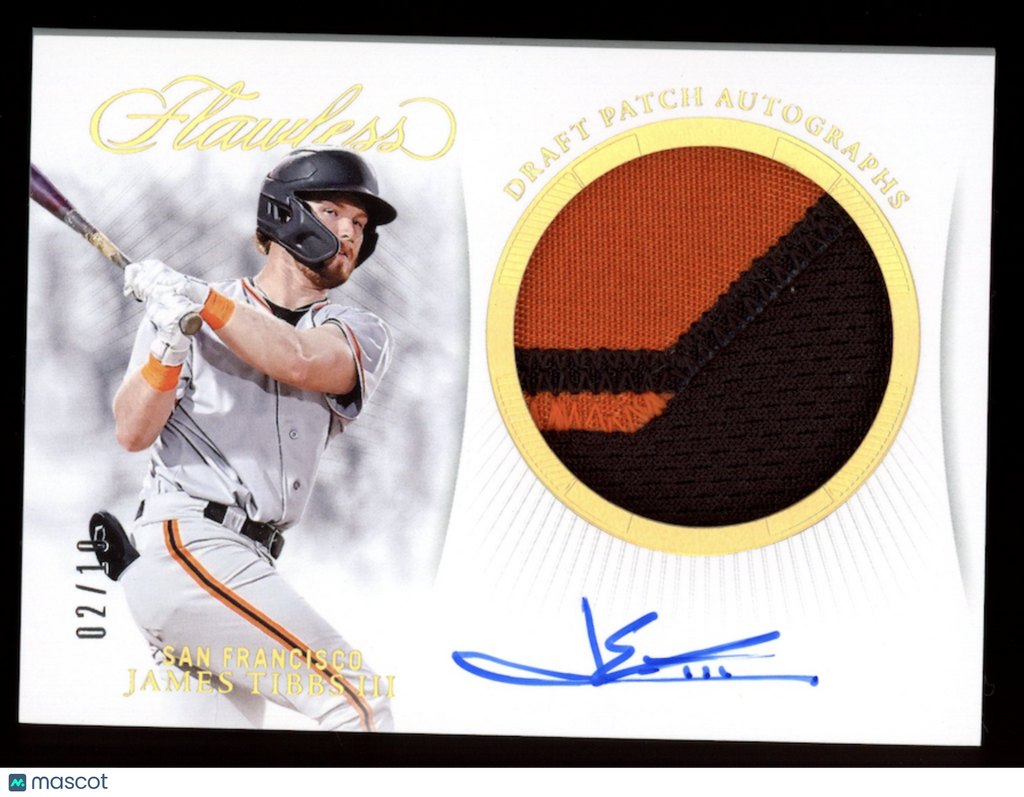 JAMES TIBBS III 2025 Panini Flawless Draft Patch Auto Gold /10 #DPA-JT Giants