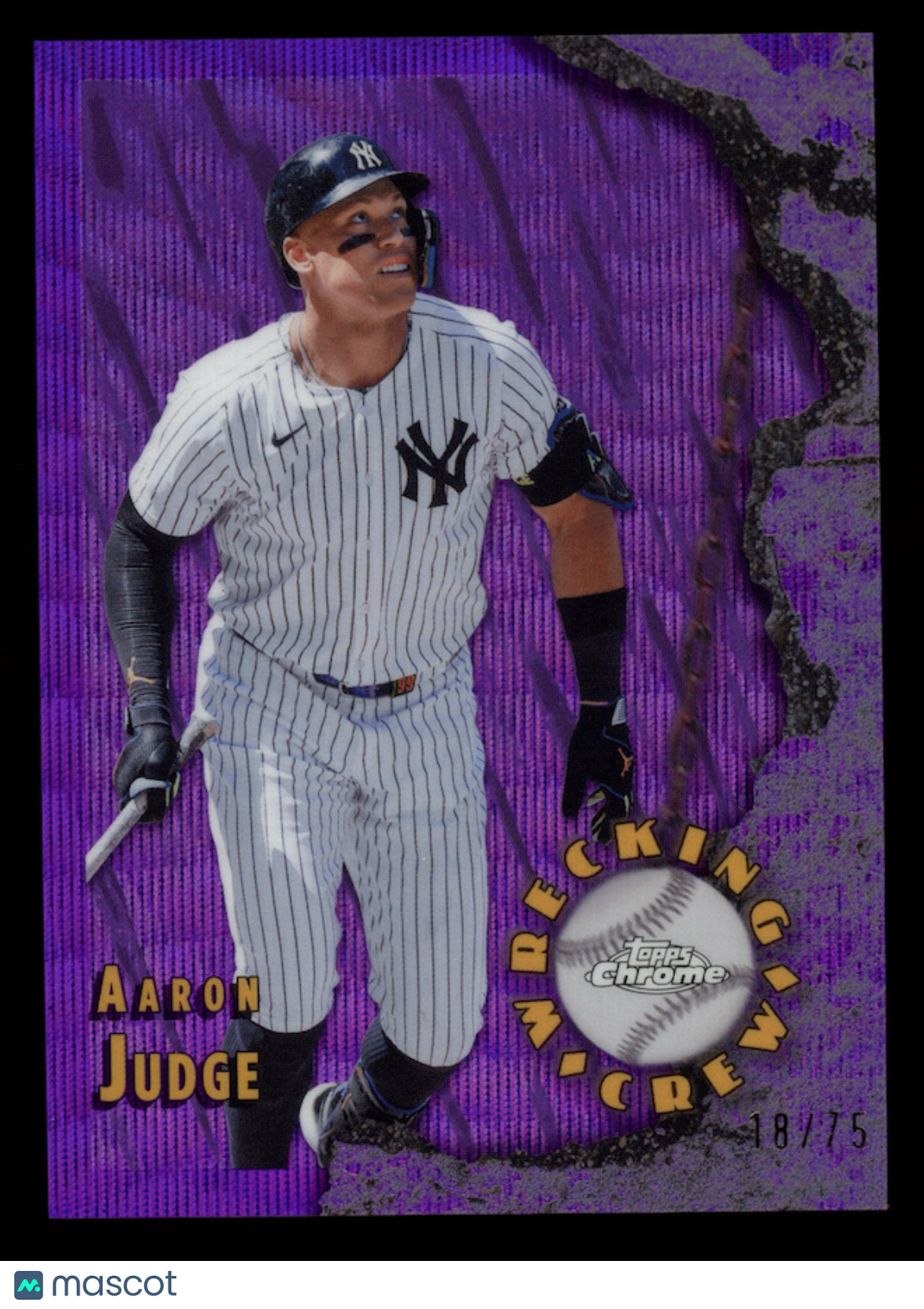 AARON JUDGE 2026 Topps Chrome Wrecking Crew Purple Wave Refractor /75 #WC-1