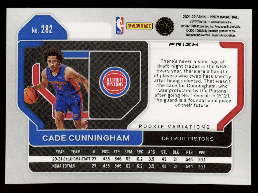 CADE CUNNINGHAM 2021-22 Panini Prizm Fast Break Rookie Variation Disco #282
