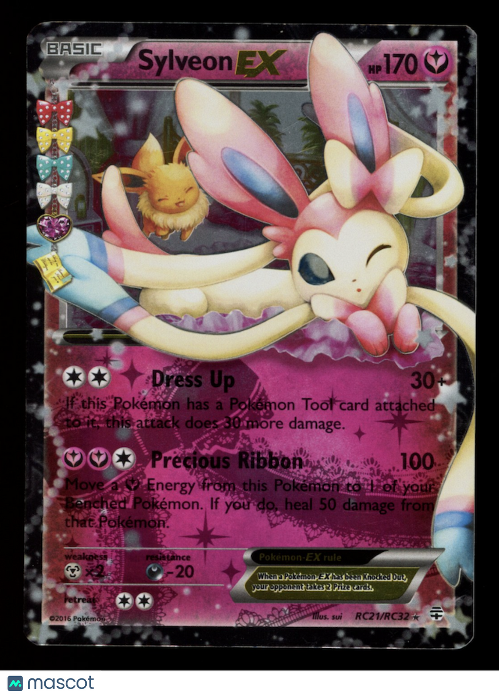 SYLVEON EX 2016 Pokemon Generations Radiant Collection Ultra Rare #RC21/RC32
