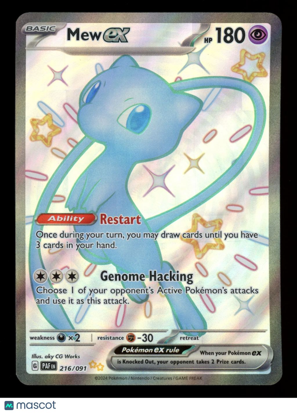 MEW EX 2024 Pokemon S&V Paldean Fates Shiny Ultra Rare #216/091