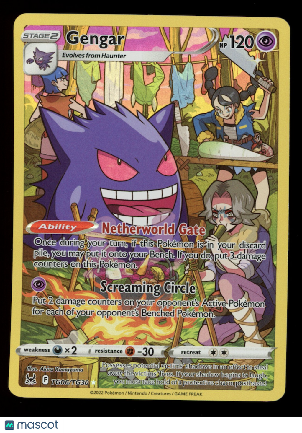 GENGAR 2022 Pokemon Sword Shield Lost Origin Trainer Gallery #TG06/TG30