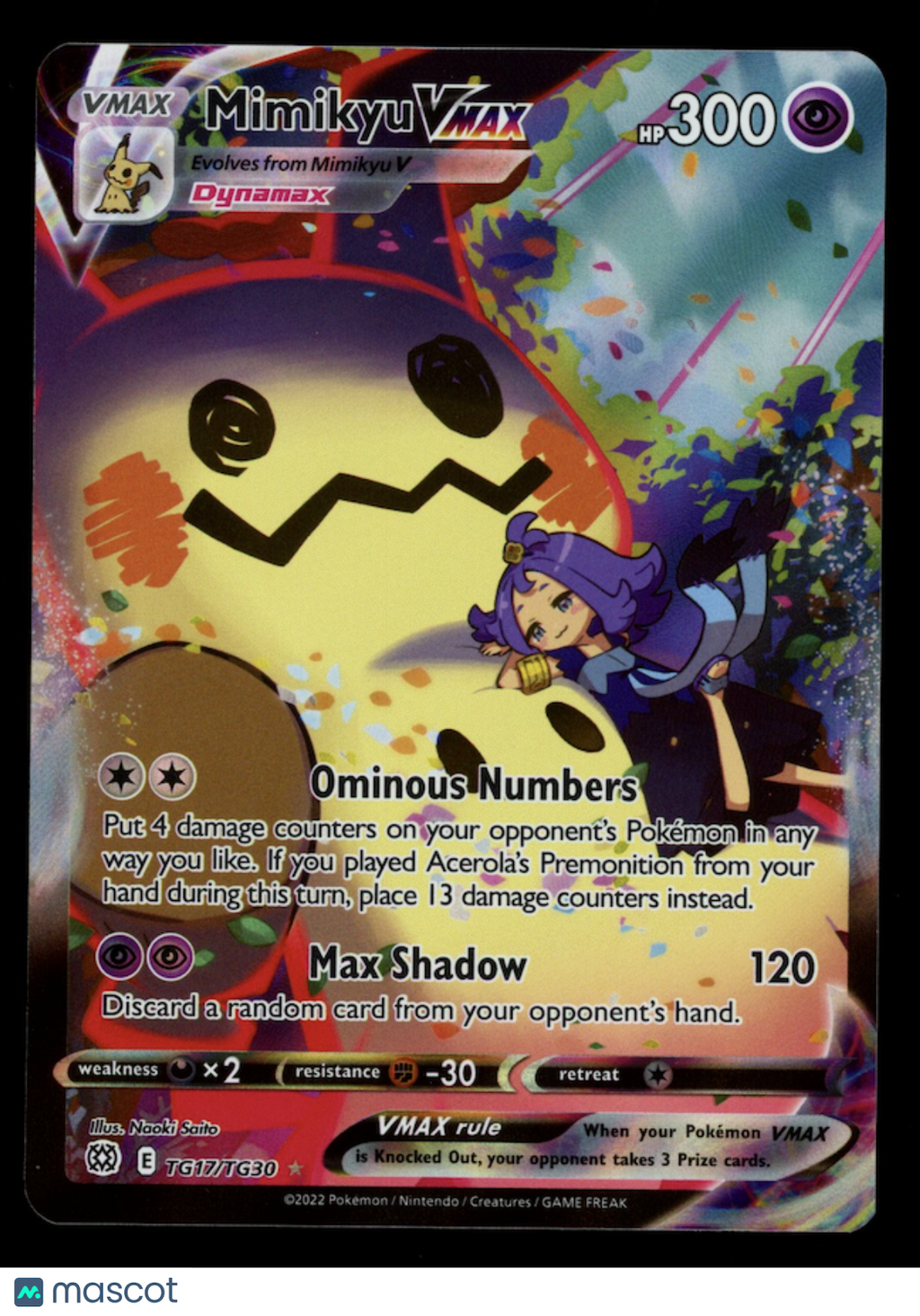 MIMIKYU VMAX 2022 Pokemon SWSH Brilliant Stars Trainer Gallery #TG17/TG30