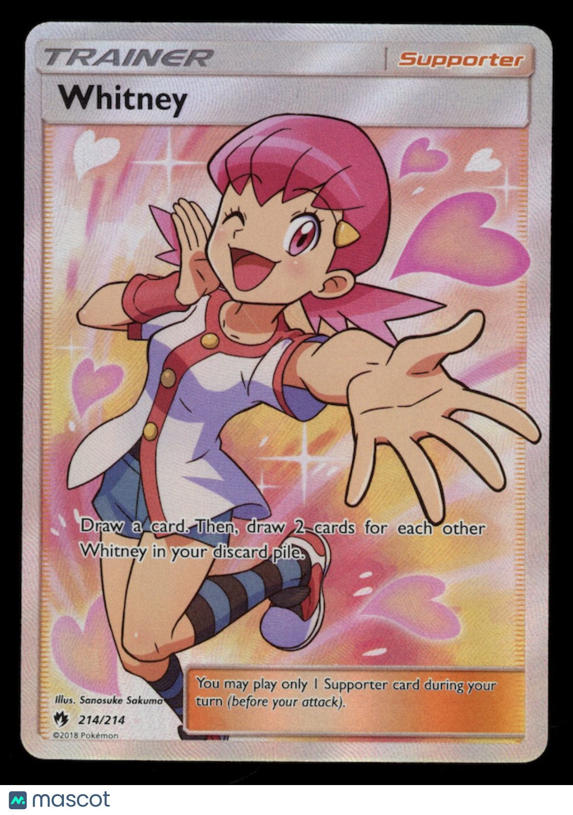 WHITNEY 2018 Pokemon Lost Thunder Holo Ultra Rare #214/214