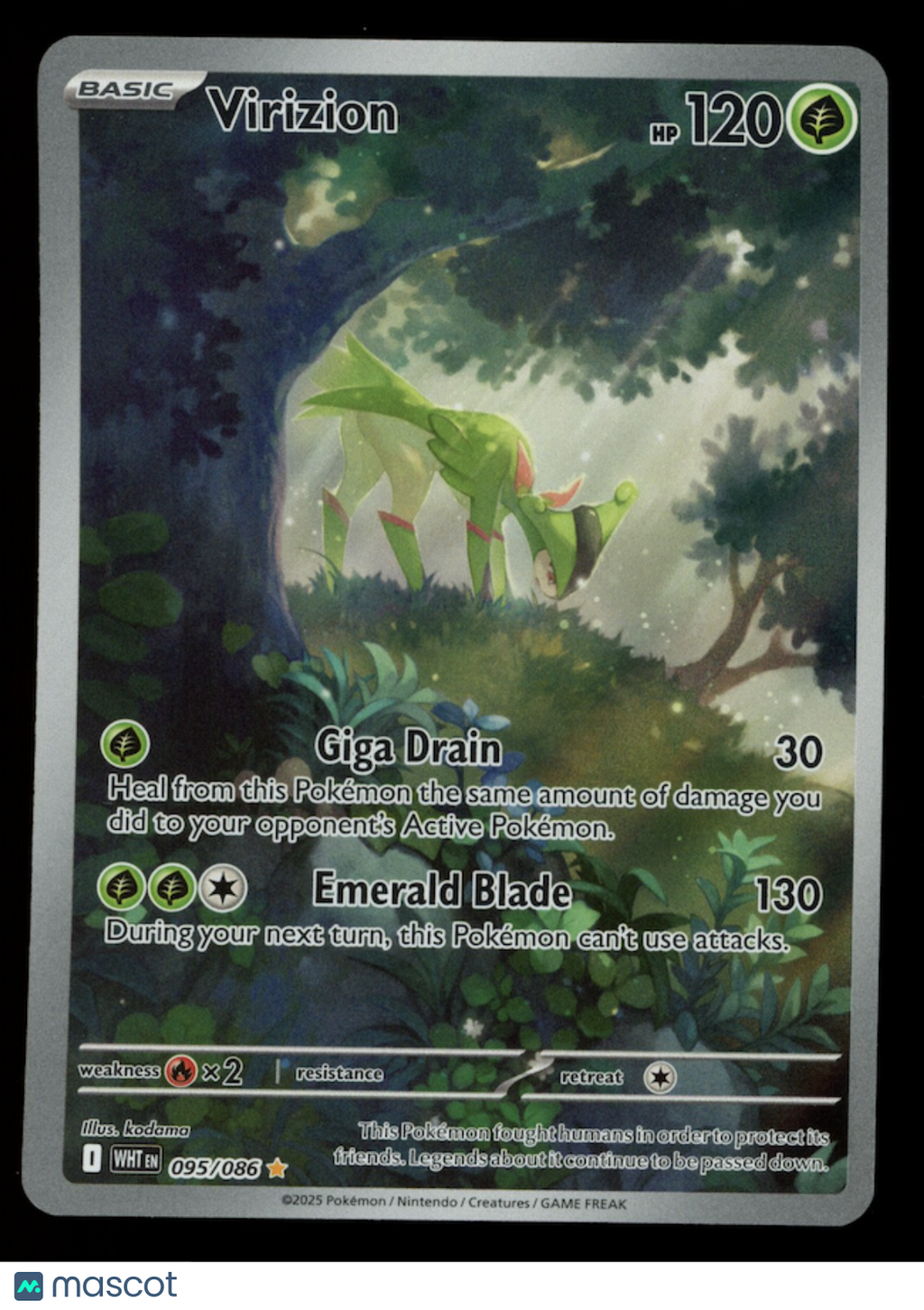 VIRIZION 2025 Pokemon Scarlet Violet White Flare Illustration Rare #095/086