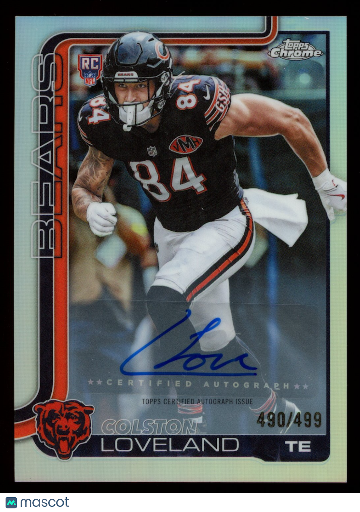 COLSTON LOVELAND 2025 Topps Chrome Rookie Auto Refractor /499 #RA-CL Bears