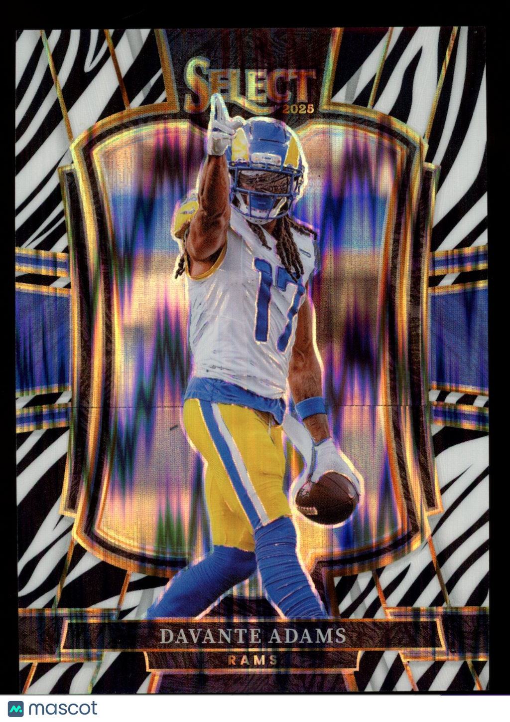 DAVANTE ADAMS 2025 Panini Select Premier Level Zebra Prizm Case Hit SSP #120