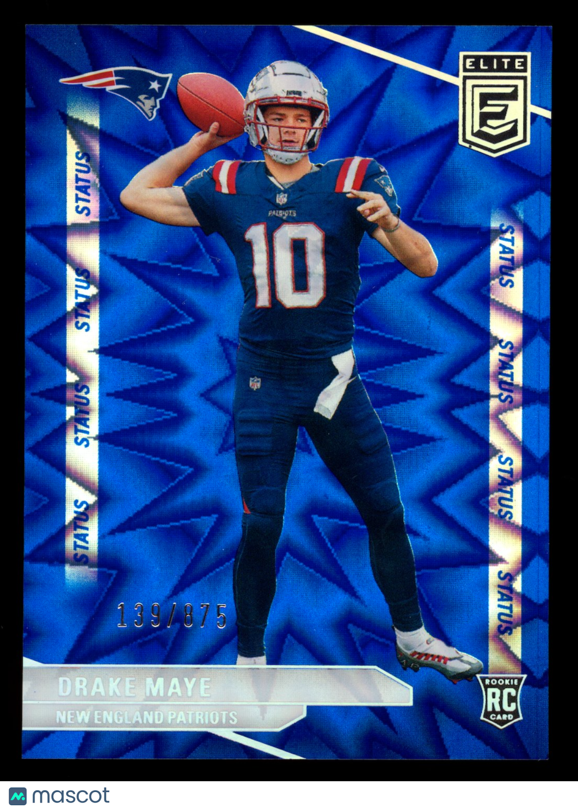 DRAKE MAYE 2024 Panini Donruss Elite Rookie Status Blue /875 #185 Patriots