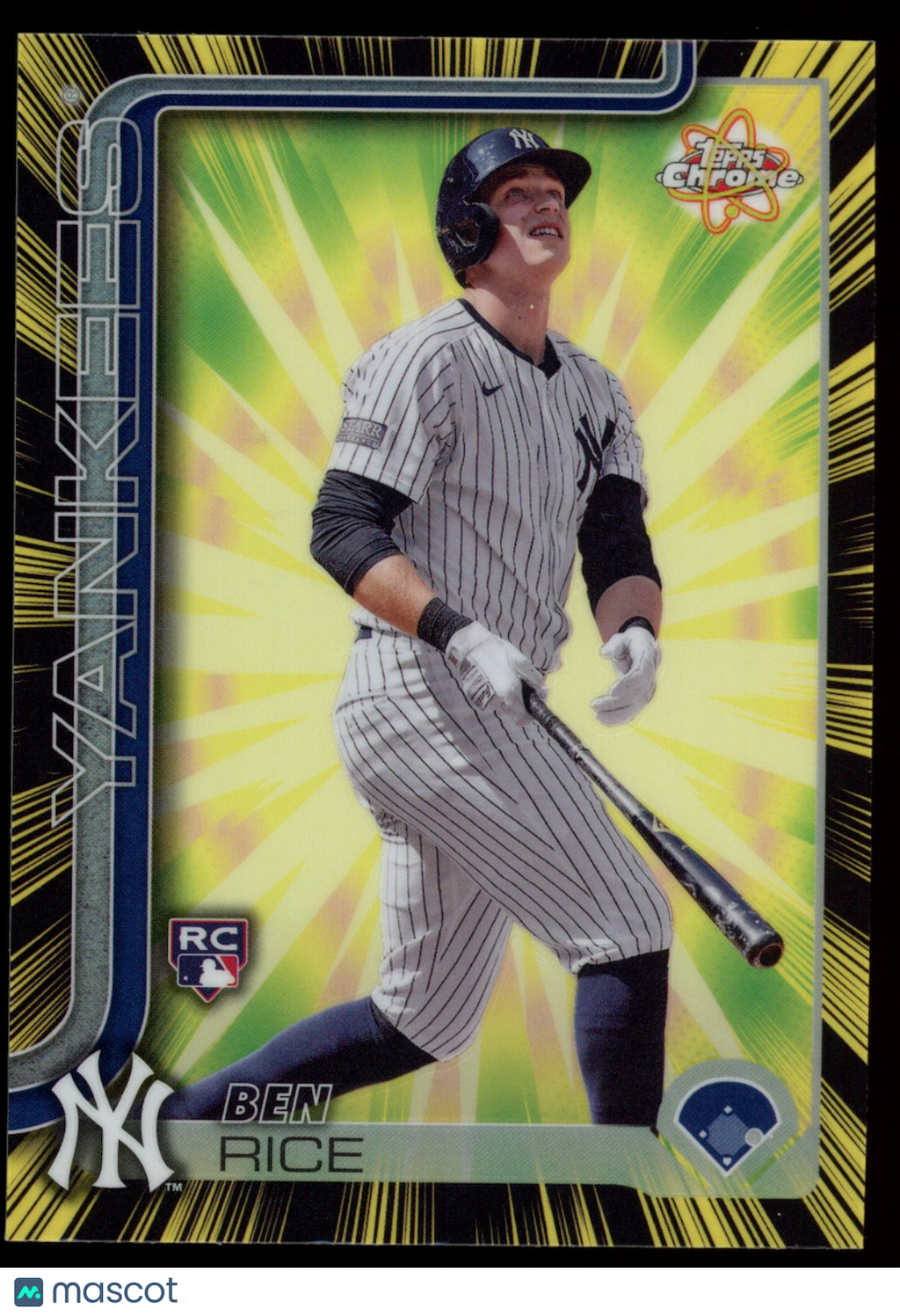 BEN RICE 2025 Topps Chrome Radiating Rookies Case Hit SSP #RR-15 Yankees