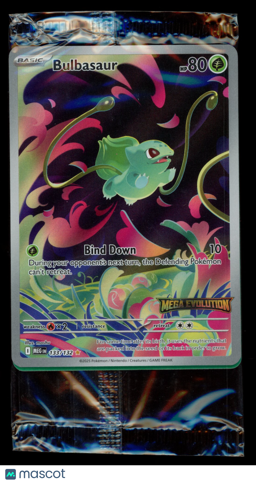 BULBASAUR 2025 Pokemon Mega Evolution Illustration Rare #133/132 Sealed Promo