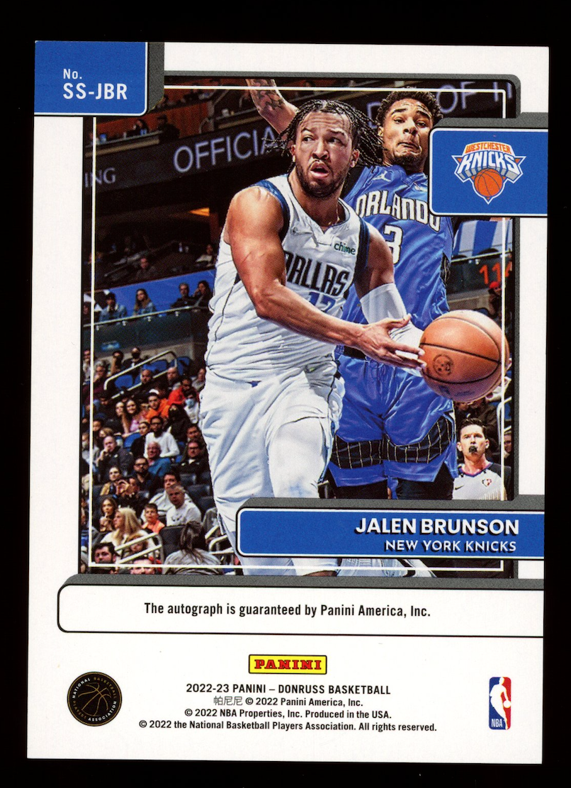 JALEN BRUNSON 2022-23 Panini Donruss Signature Series Auto #SS-JBR Mavericks