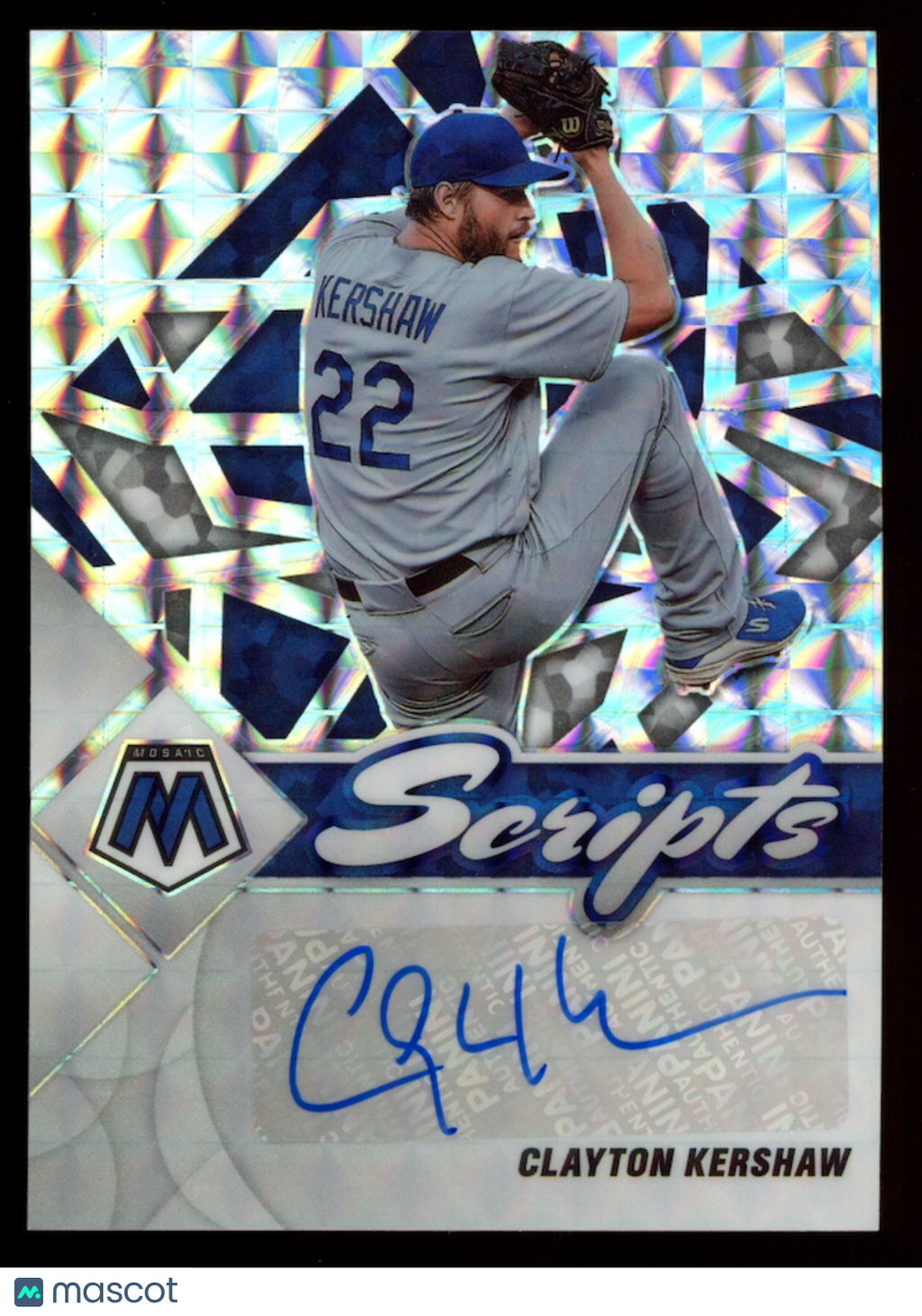 CLAYTON KERSHAW 2022 Panini Mosaic Scripts Auto #SC-CK Dodgers