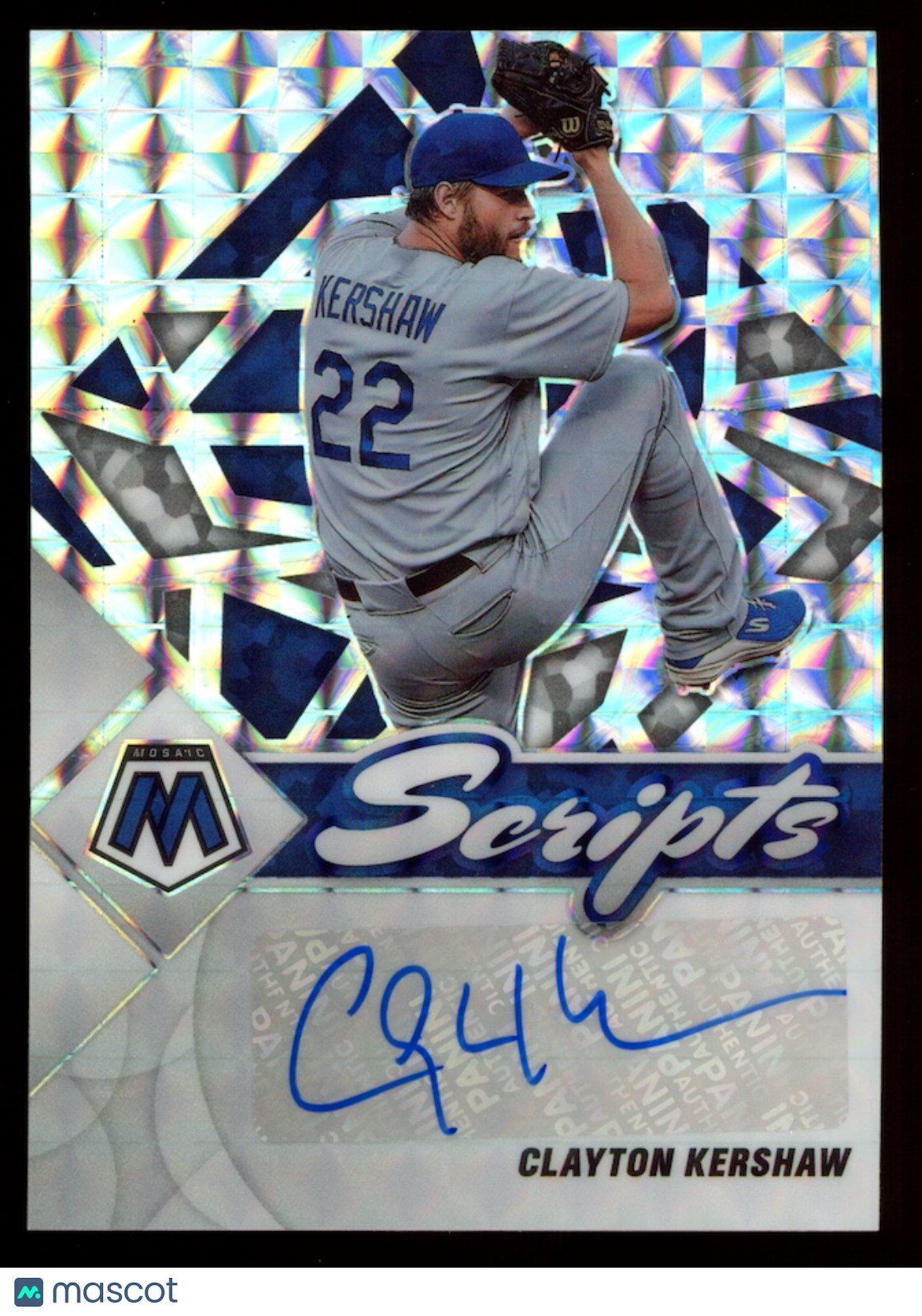 CLAYTON KERSHAW 2022 Panini Mosaic Scripts Auto #SC-CK Dodgers