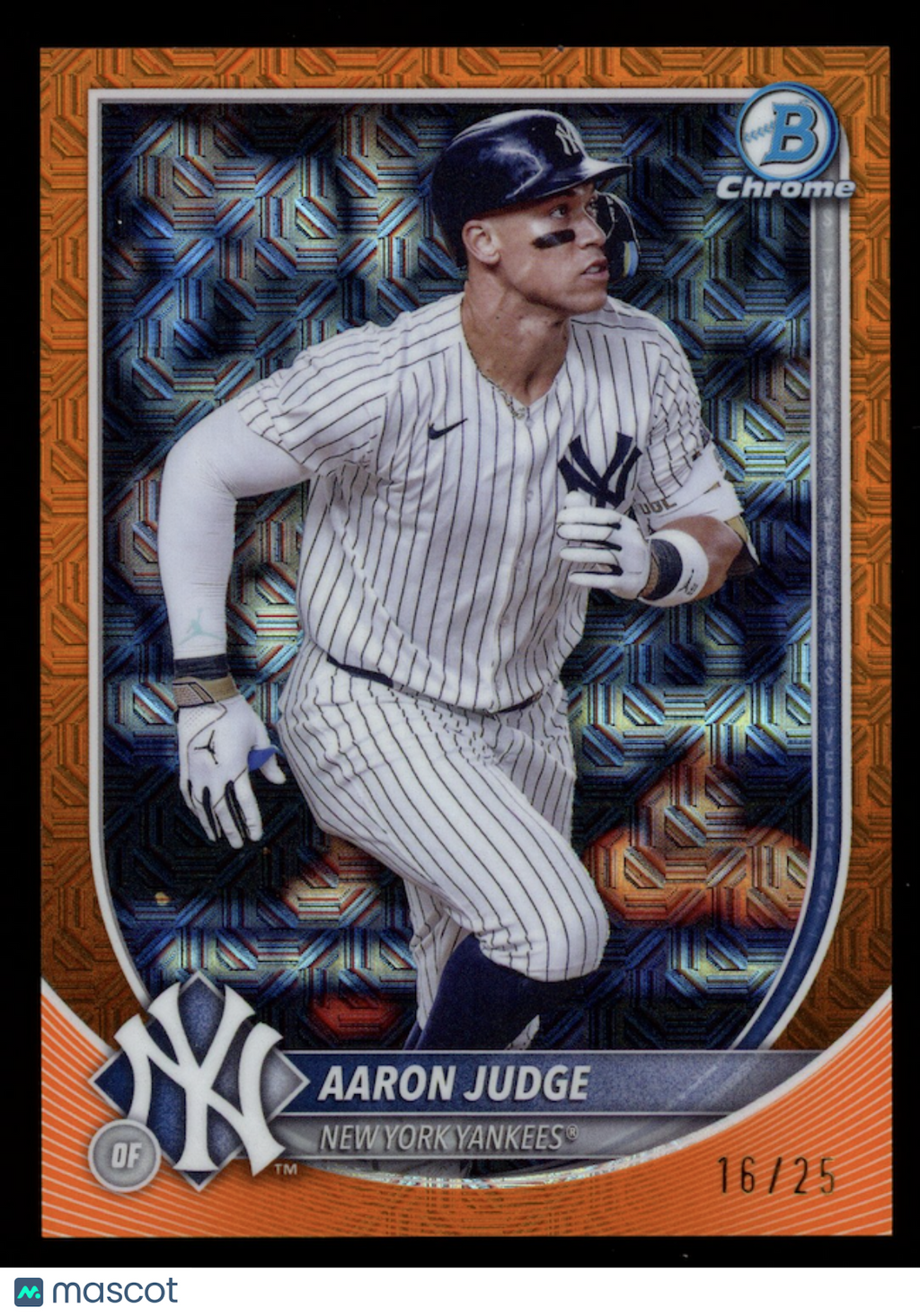 AARON JUDGE 2025 Bowman Chrome Mega Box Orange Mojo Refractor /25 #99 Yankees