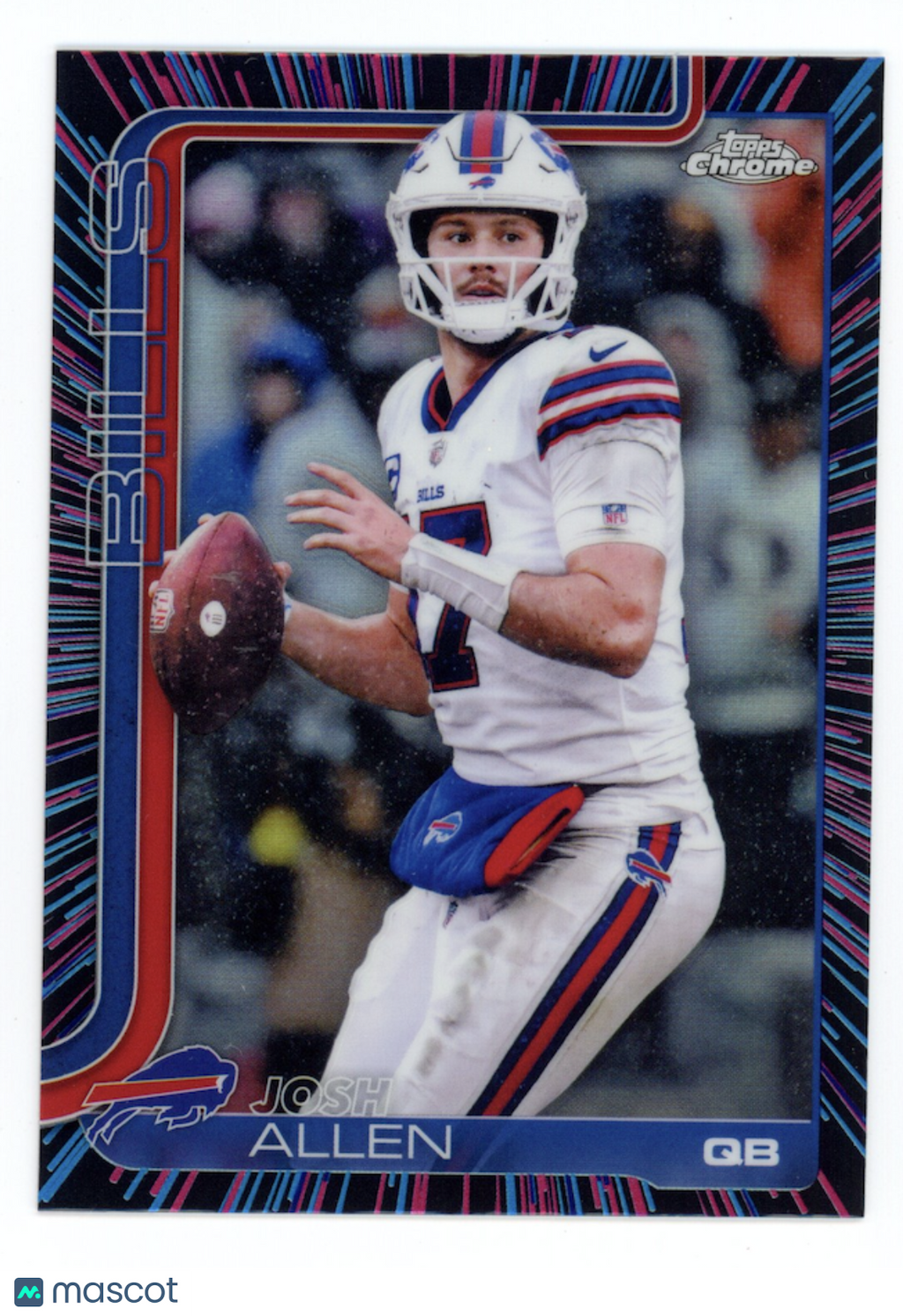 JOSH ALLEN 2025 Topps Chrome Neon Pulse Refractor SP #34 Bills