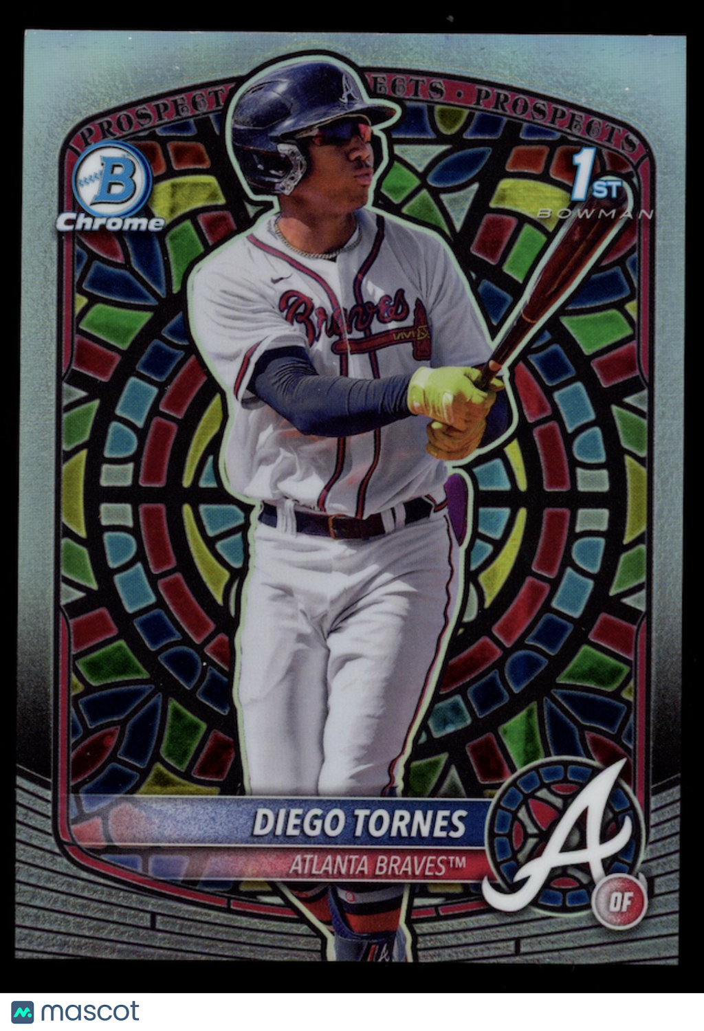 DIEGO TORNES 2025 Bowman Chrome 1st Etched In Glass Case Hit SSP #BCP-214 Braves