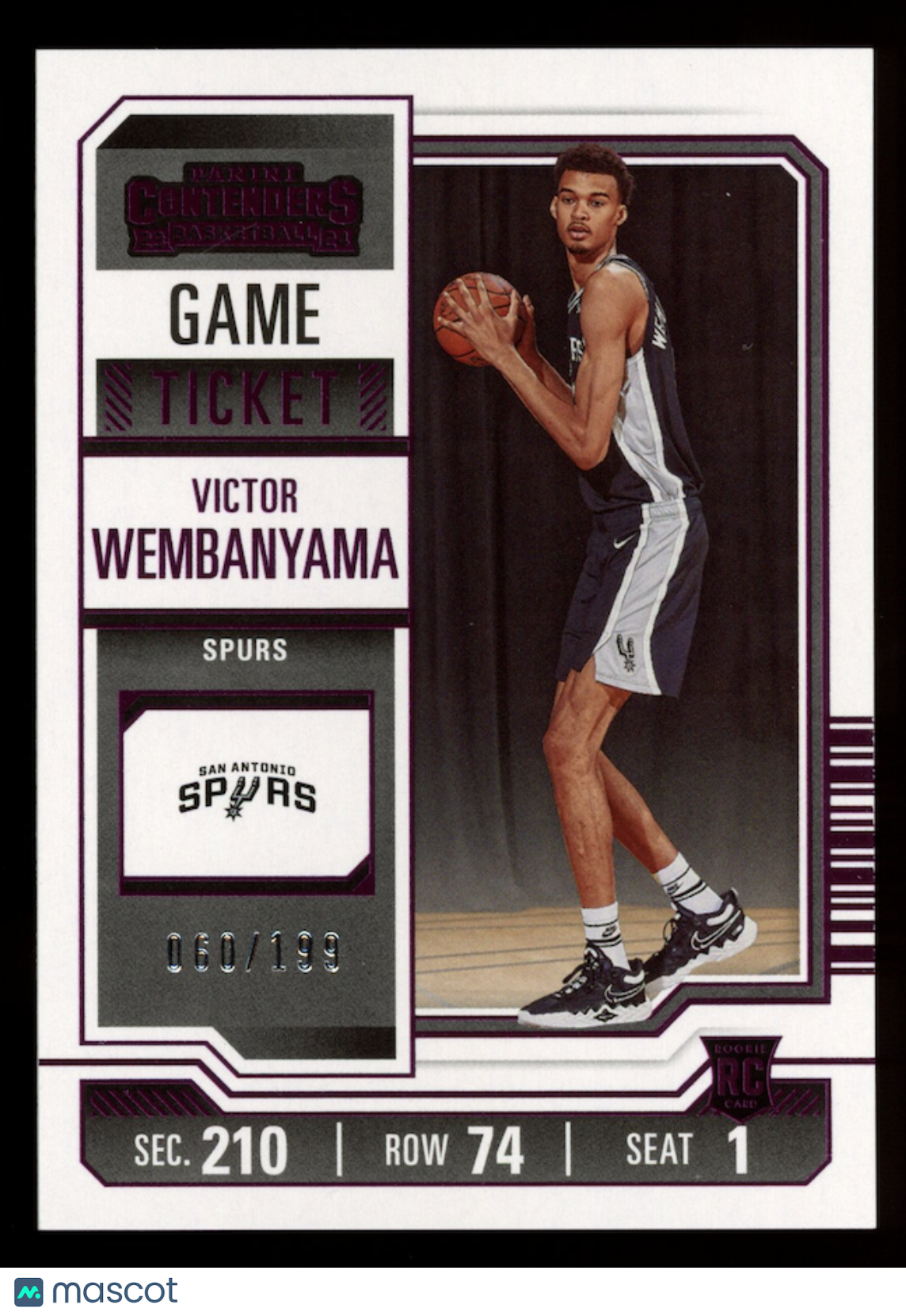 VICTOR WEMBANYAMA 2023-24 Panini Contenders Rookie Game Ticket Pink /199 #11