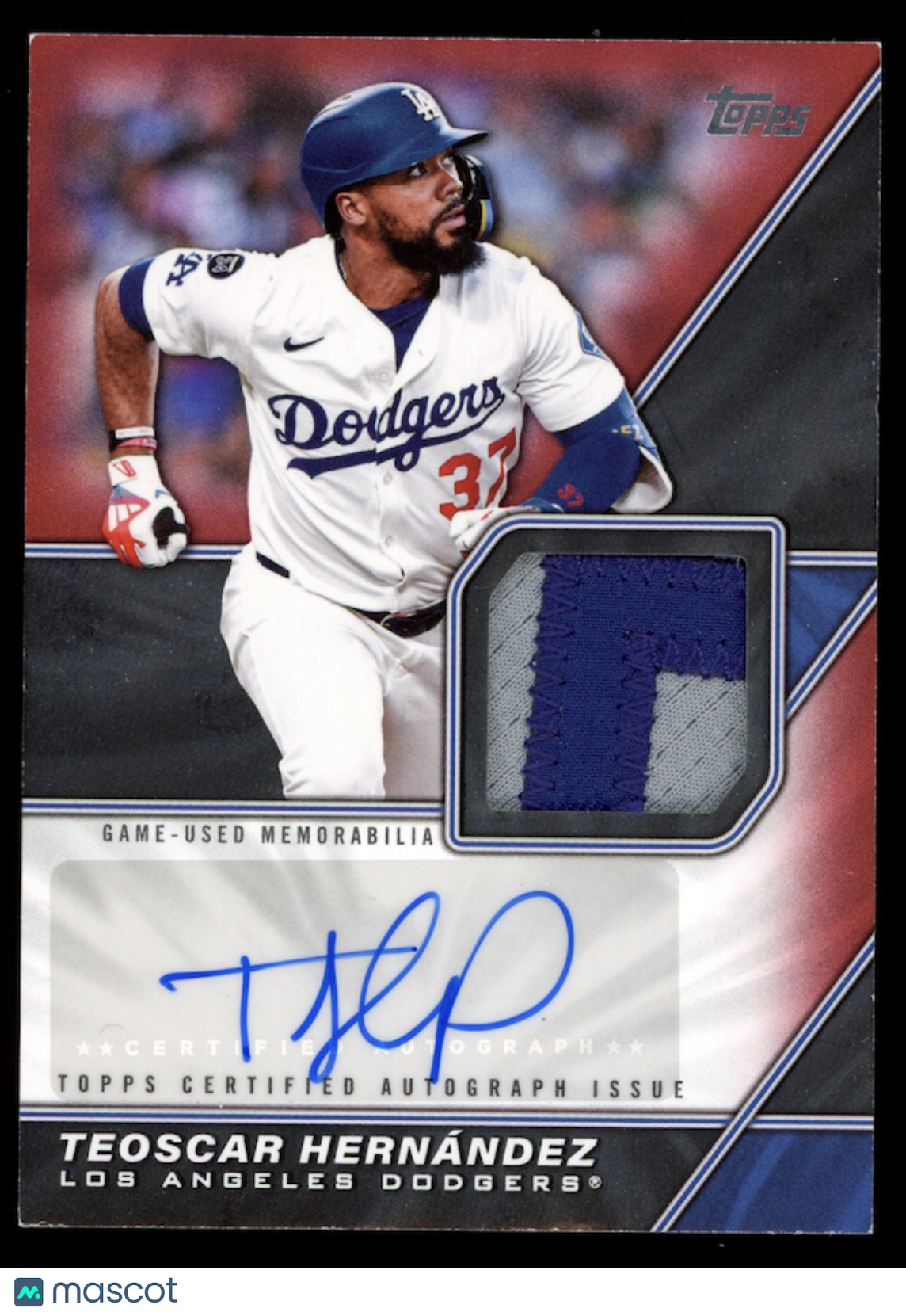 TEOSCAR HERNANDEZ 2026 Topps Major League Materials Patch Auto Red /5 #MLMA-TH