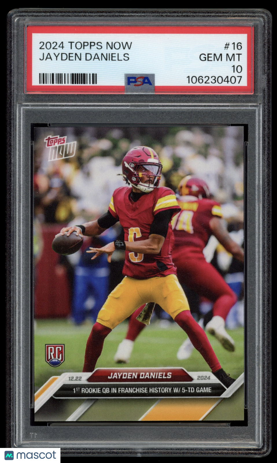 JAYDEN DANIELS 2024 Topps Now Rookie #16 PSA GEM MT 10 Washington Commanders