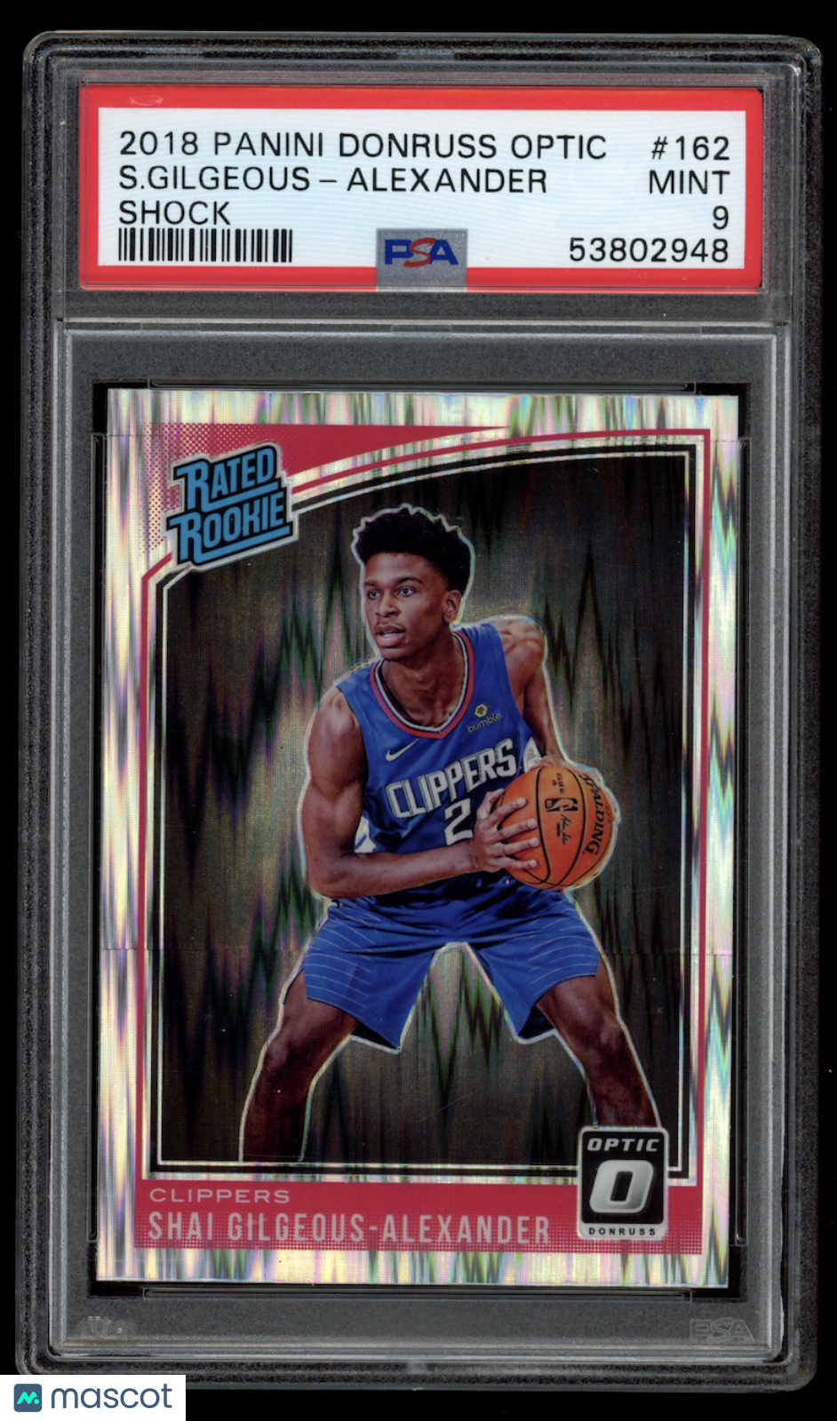 SHAI GILGEOUS-ALEXANDER 2018-19 Donruss Optic Rated Rookie Shock #162 PSA 9