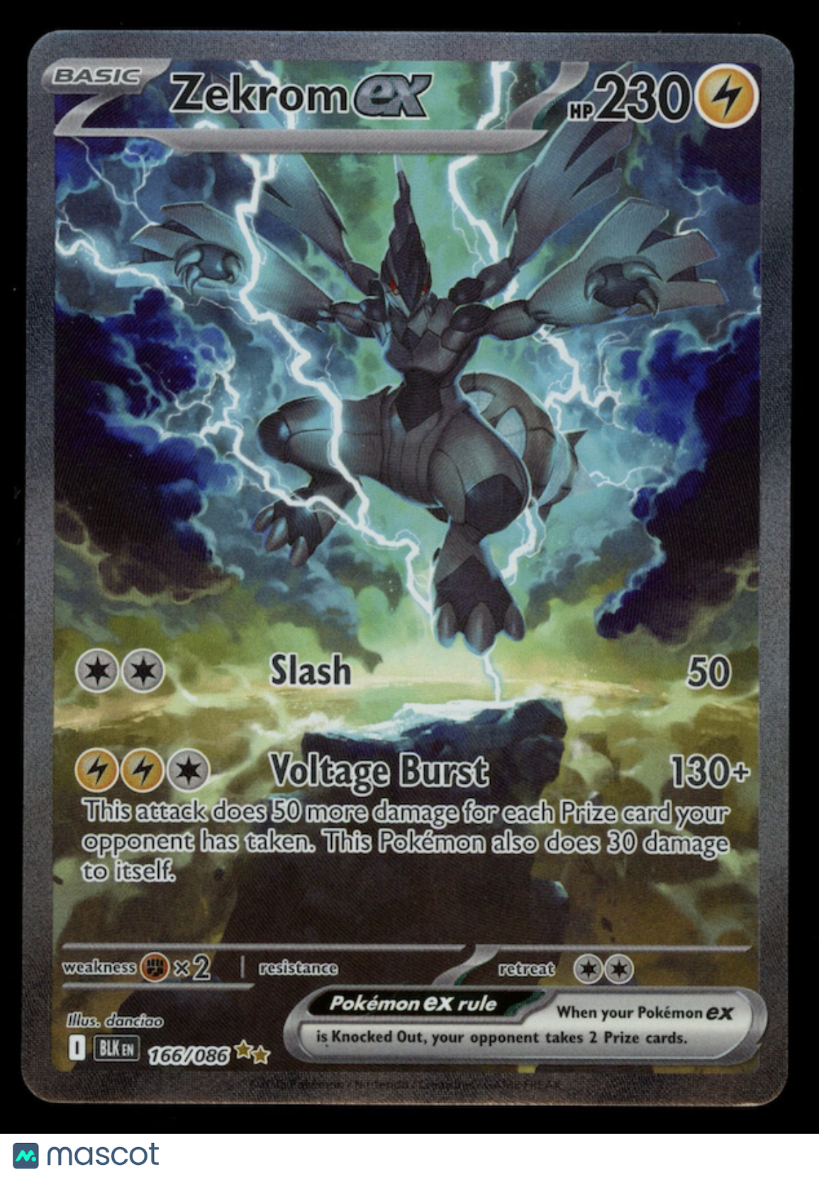 ZEKROM EX 2025 Pokemon S&V Black Bolt Special Illustration Rare #166/86