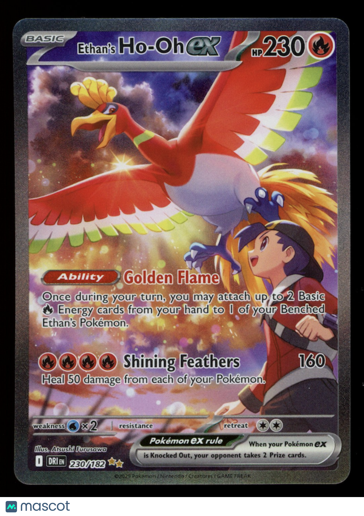 ETHAN'S HO-OH EX 2025 Pokemon Destined Rivals Special Illustration Rare #230/182