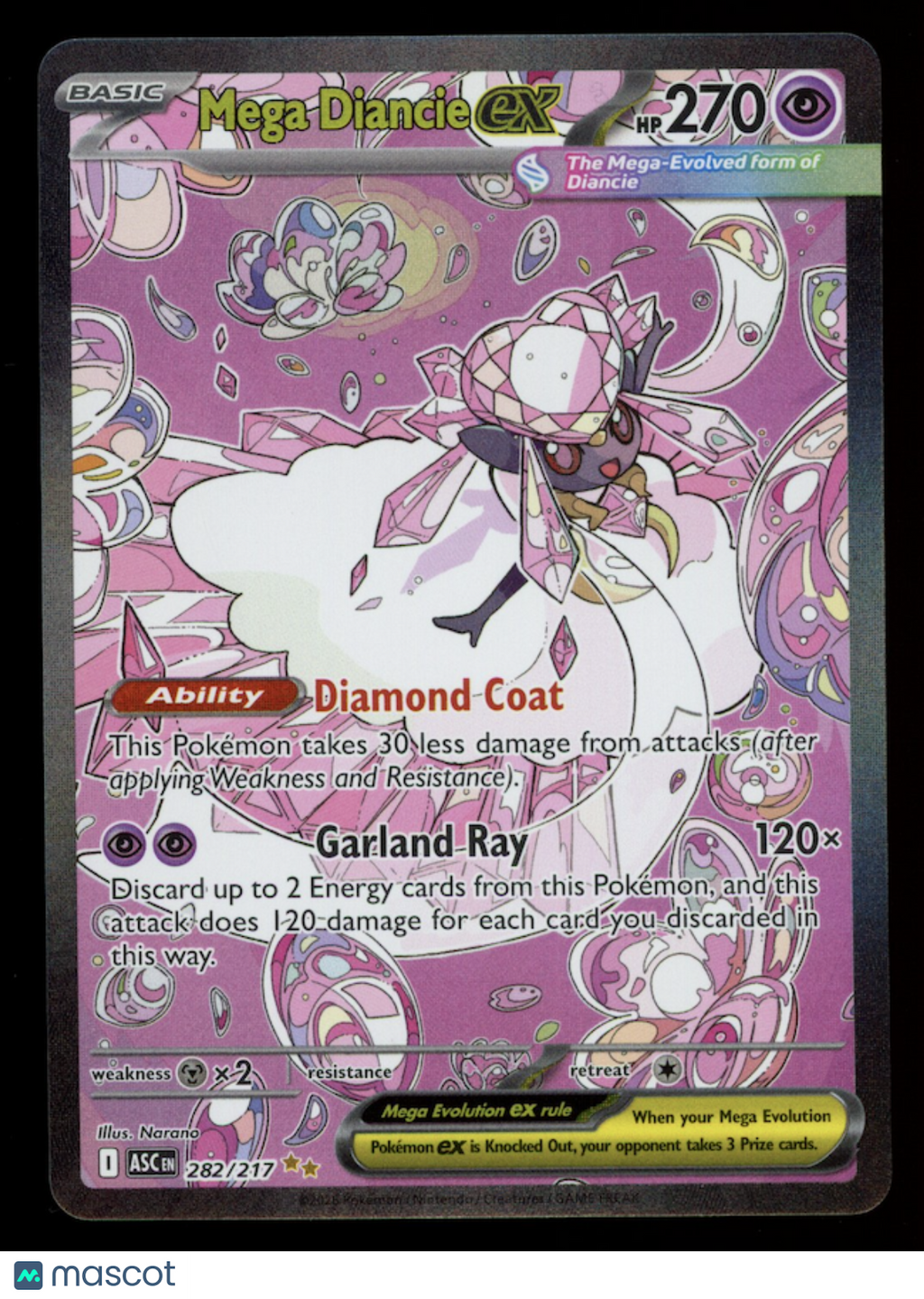 MEGA DIANCIE EX 2026 Pokemon Ascended Heroes Special Illustration Rare #282/217