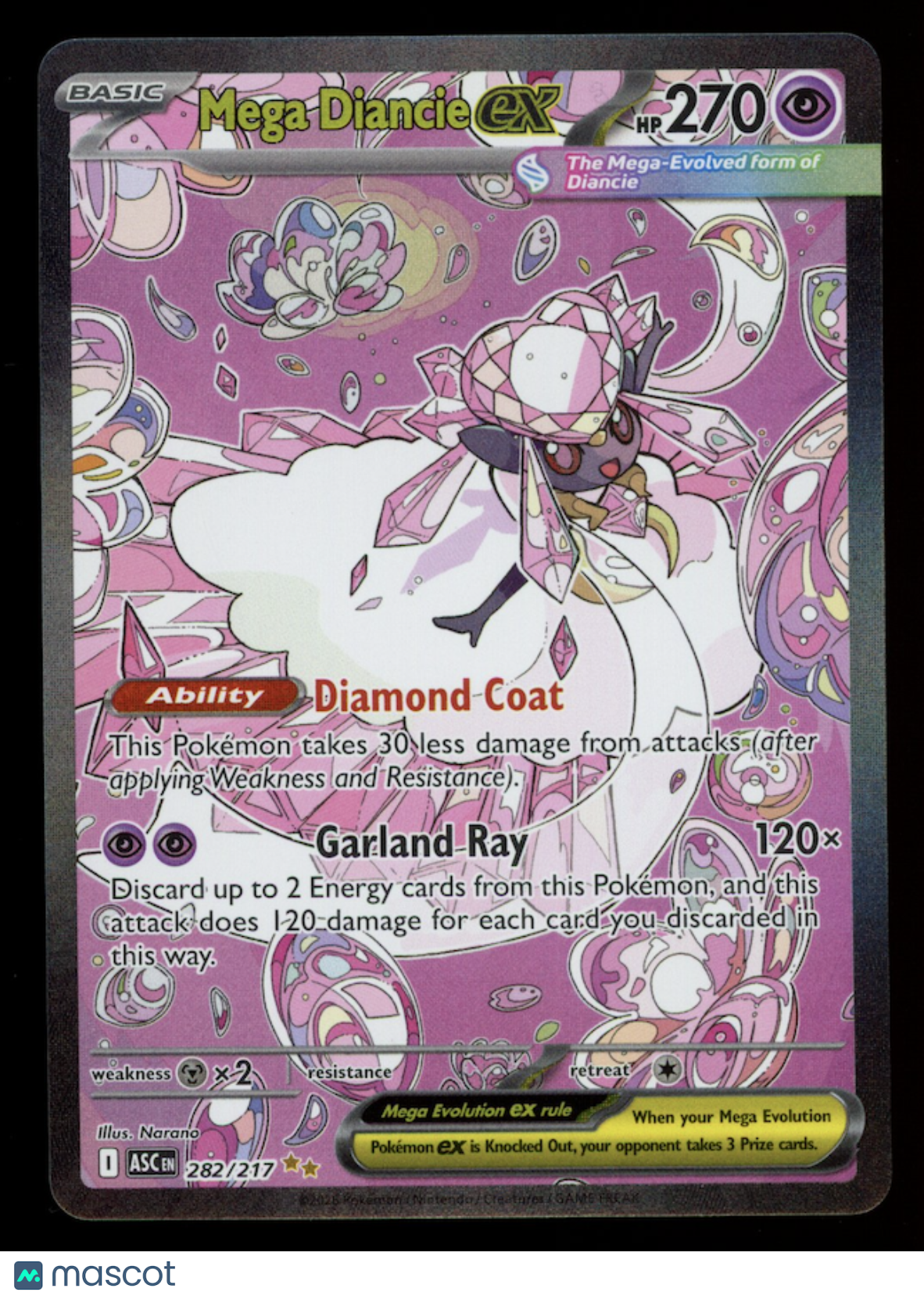 MEGA DIANCIE EX 2026 Pokemon Ascended Heroes Special Illustration Rare #282/217