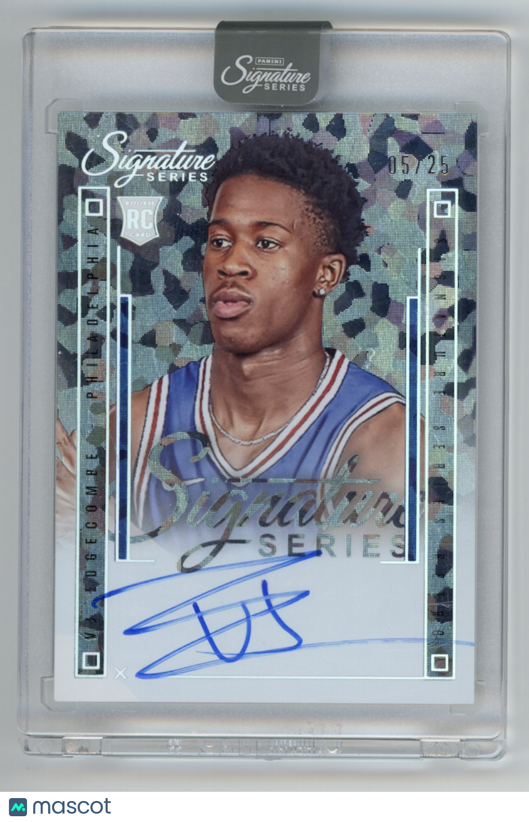 VJ EDGECOMBE 2025-26 Panini Signature Series Rookie Retro Auto Cracked Ice /25