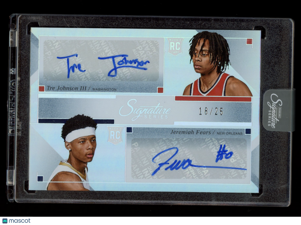 TRE JOHNSON JEREMIAH FEARS 2025-26 Panini Signature Series Dual Auto /25 #DA-JF