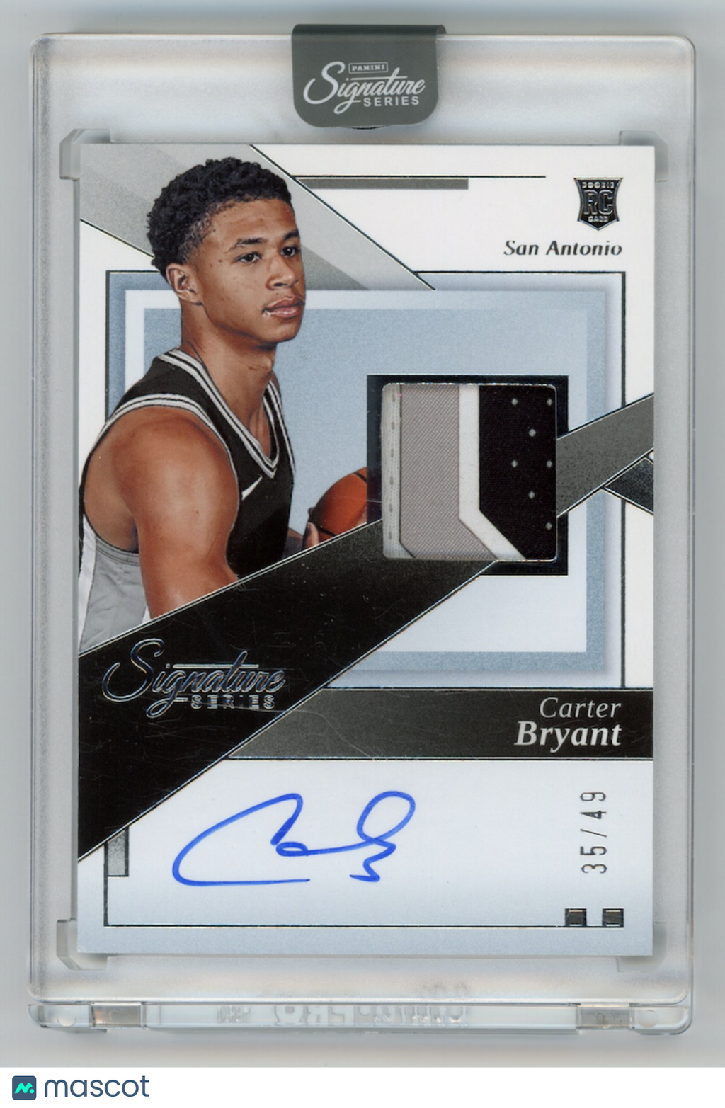 CARTER BRYANT 2025-26 Panini Signature Series Jersey Patch Auto /49 #JACBY Spurs