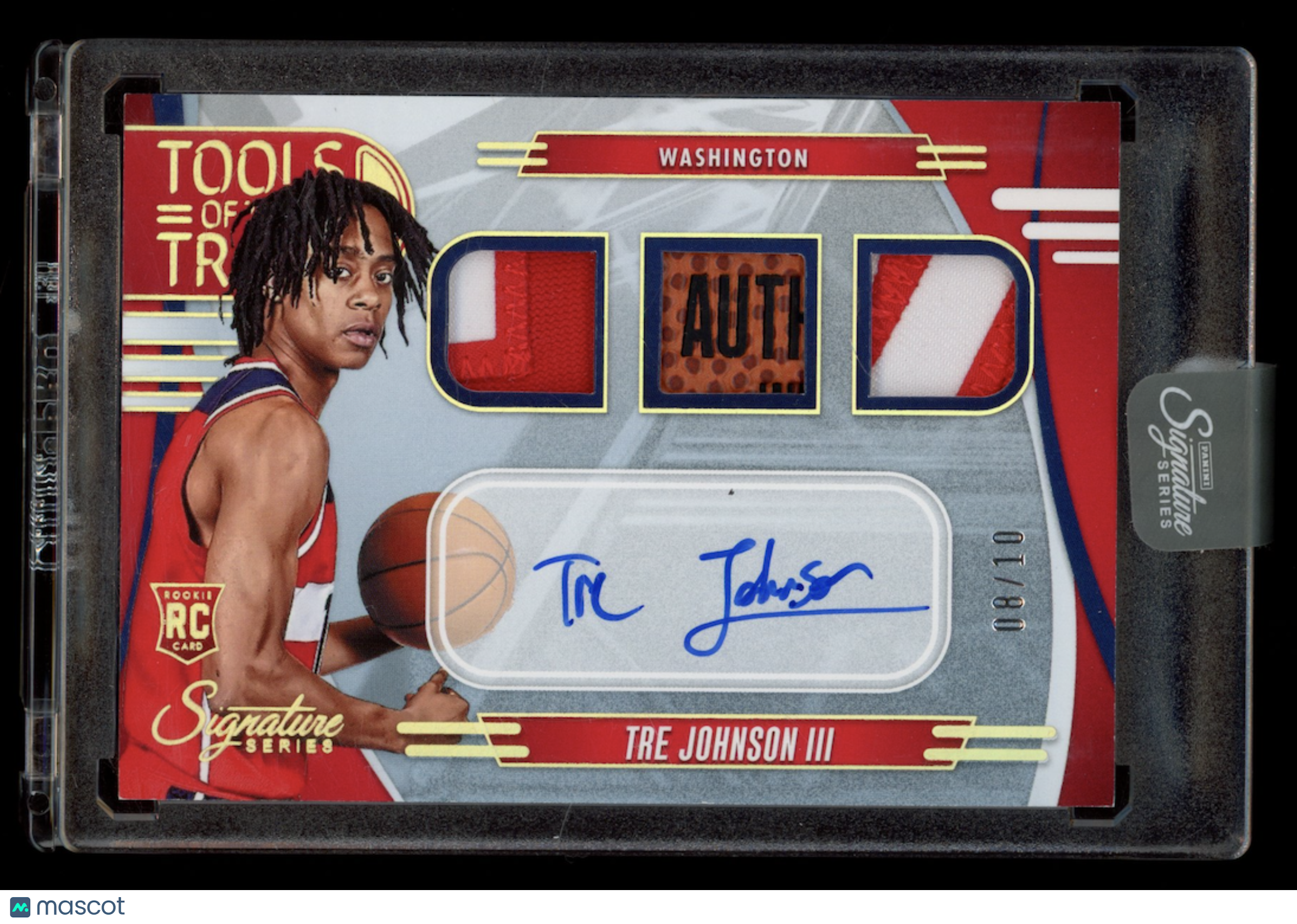 TRE JOHNSON III 2025-26 Signature Series Tools of Trade Triple Patch Auto /10