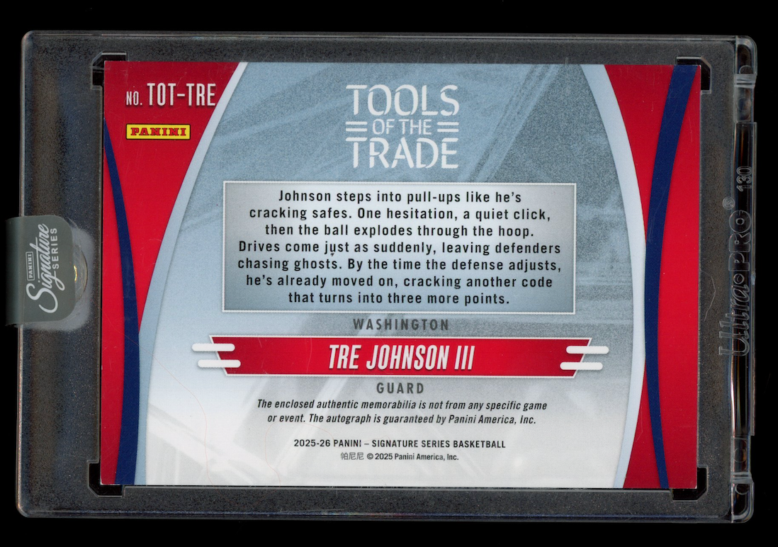TRE JOHNSON III 2025-26 Signature Series Tools of Trade Triple Patch Auto /10