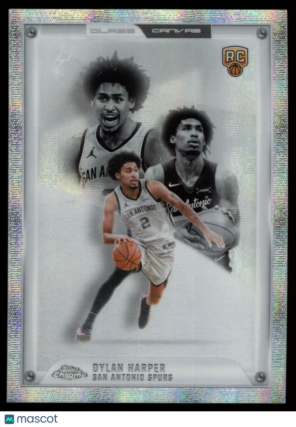 DYLAN HARPER 2025-26 Topps Chrome Update Glass Canvas Rookie SSP #GC-25 Spurs