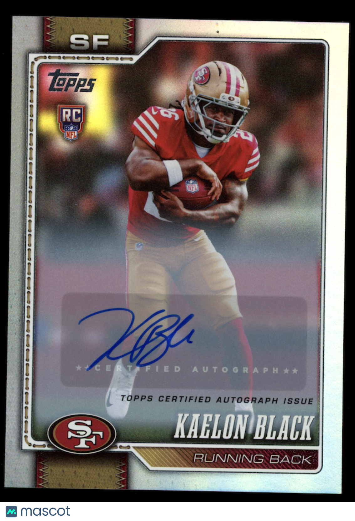 KAELON BLACK 2026 Topps Flagship Rookie Auto Rainbow Foil #368 49ers