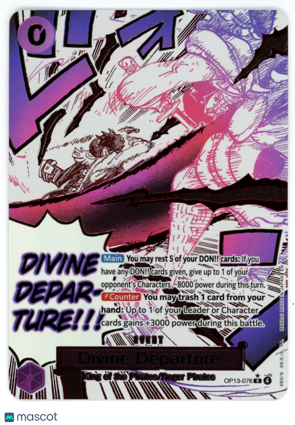 DIVINE DEPARTURE One Piece Carrying on His Will Event #OP13-076 Alternate Art