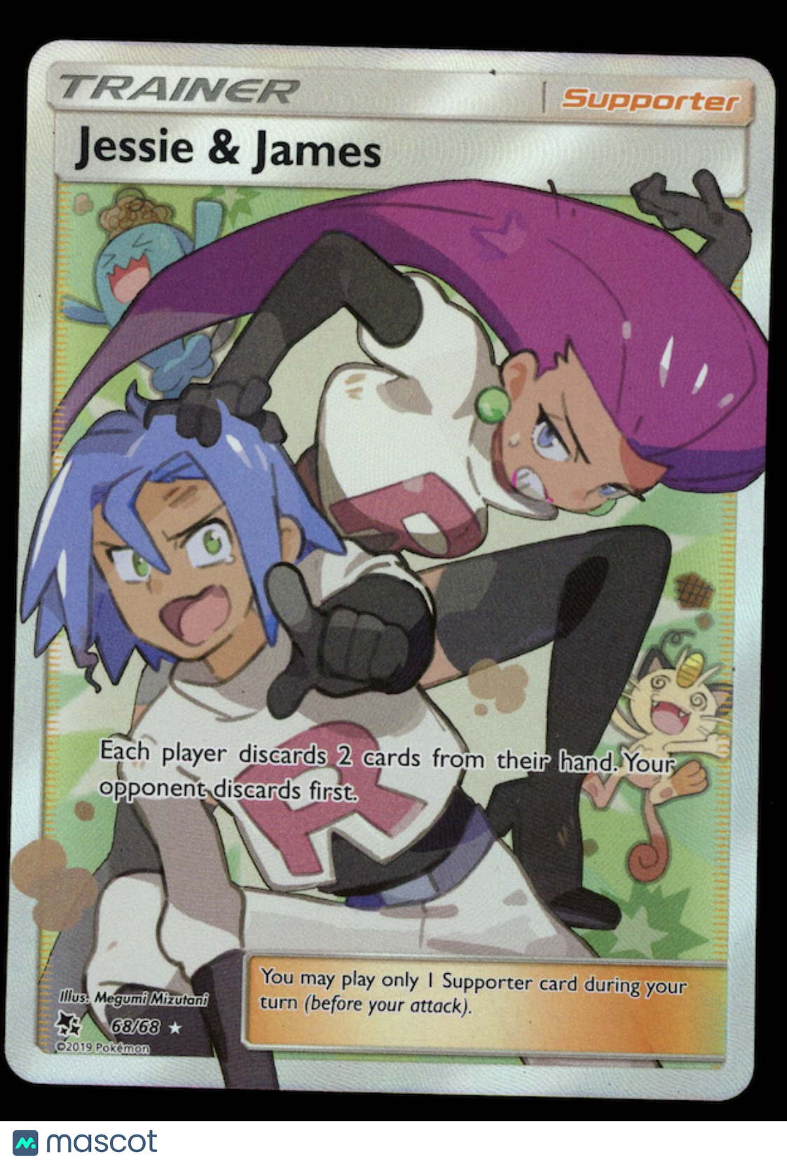 JESSIE & JAMES 2019 Pokemon Hidden Fates Ultra Rare #68/68