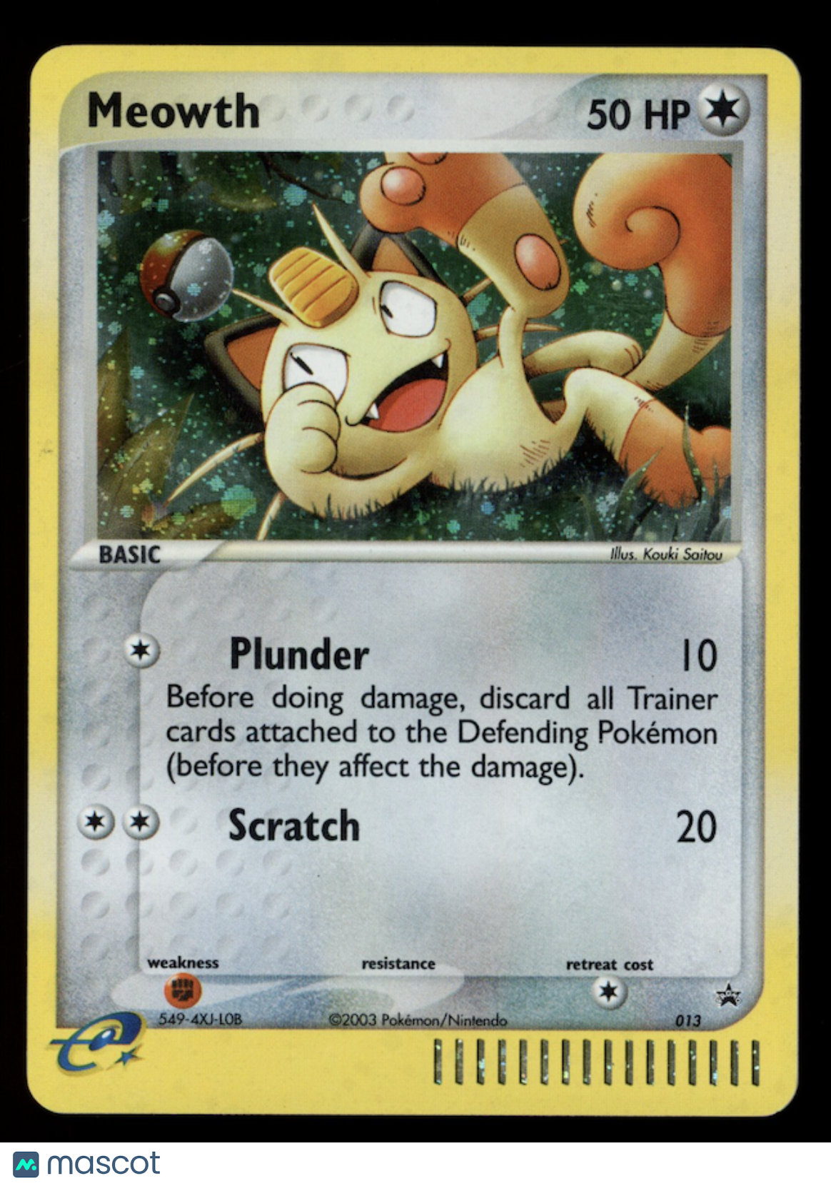 MEOWTH 2003 Pokemon EX Series Collector's Tin Holo Black Star Promo #013