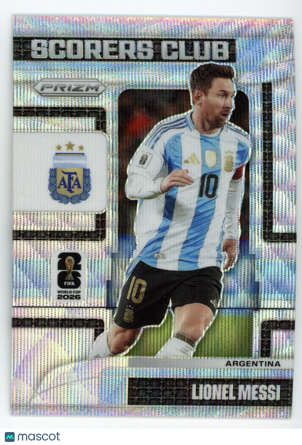 LIONEL MESSI 2026 Panini Prizm World Cup Scorers Club Silver Wave #15 Argentina