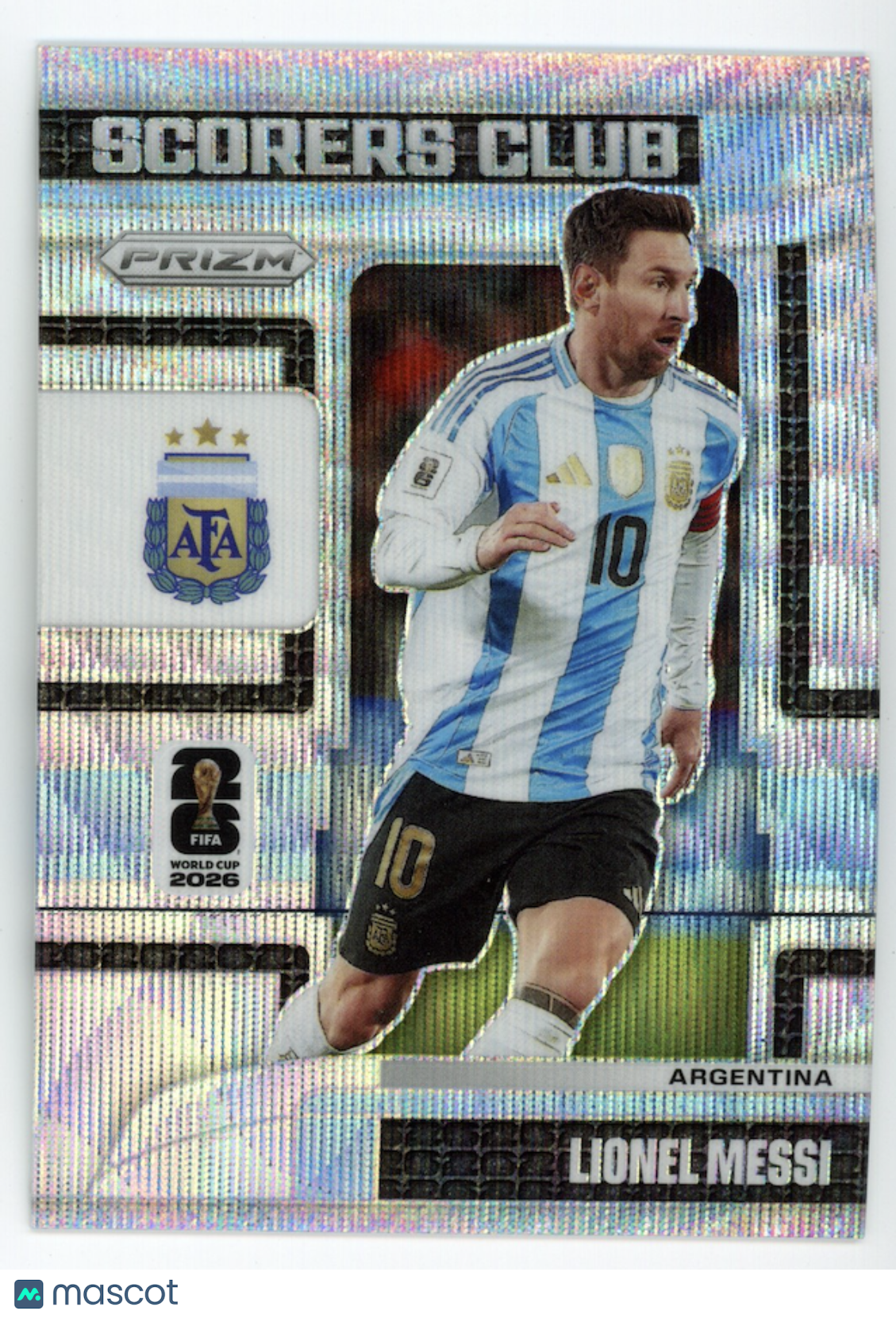 LIONEL MESSI 2026 Panini Prizm World Cup Scorers Club Silver Wave #15 Argentina