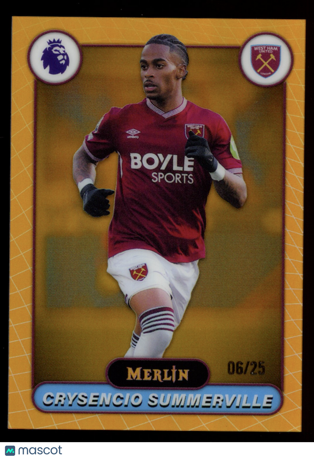 CRYSENCIO SUMMERVILLE 2025-26 Topps Merlin Premier League Orange /25 West Ham