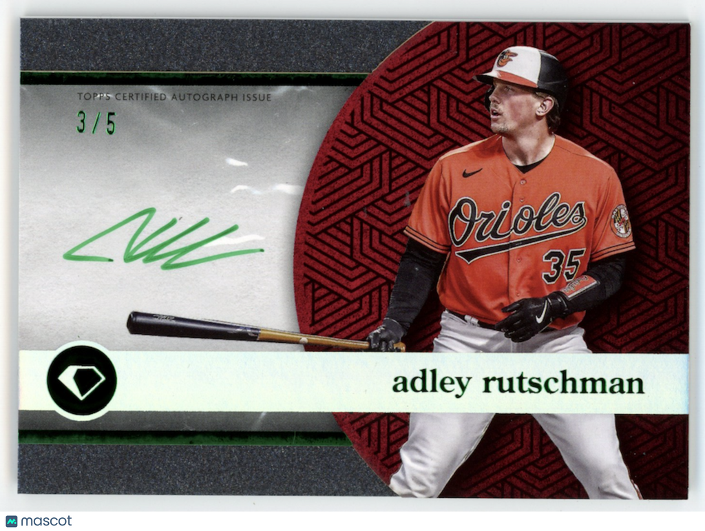 ADLEY RUTSCHMAN 2024 Topps Diamond Icons White Polychromatink Auto Emerald /5