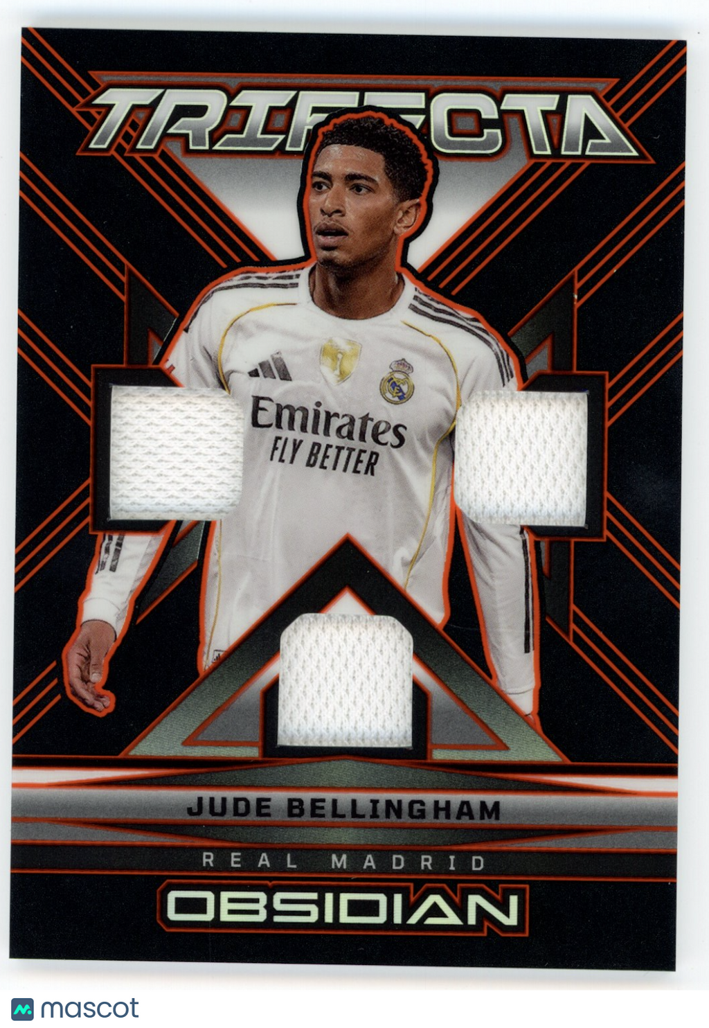 JUDE BELLINGHAM 2025-26 Panini Obsidian Soccer Trifecta Triple Patch /175 #TM-JB