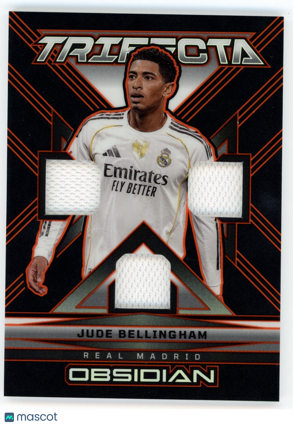 JUDE BELLINGHAM 2025-26 Panini Obsidian Soccer Trifecta Triple Patch /175 #TM-JB