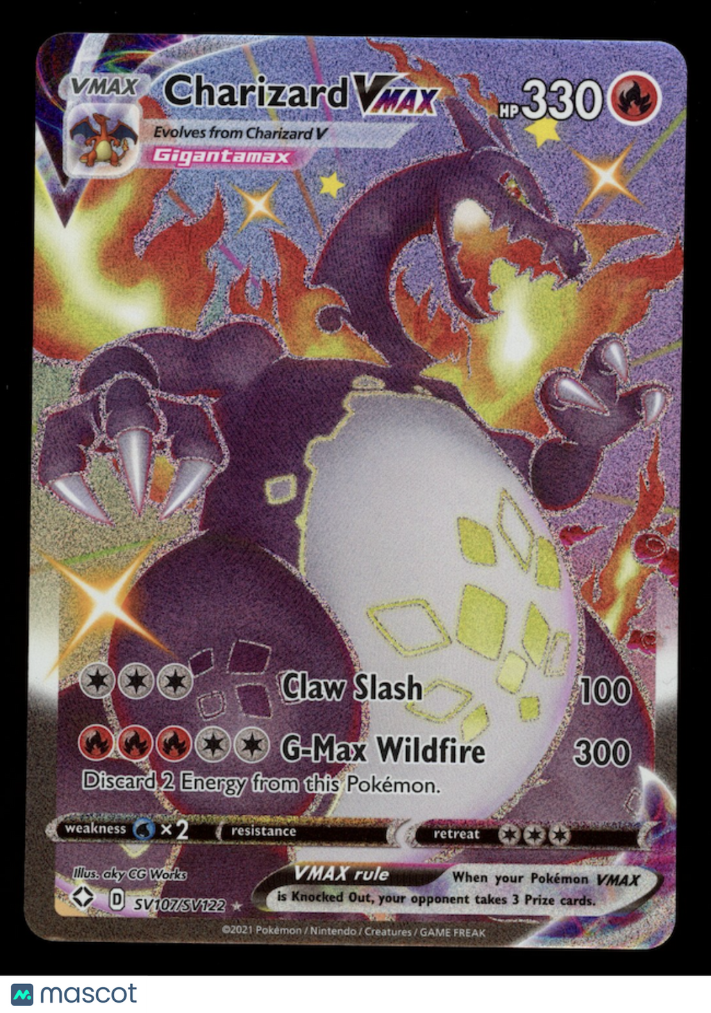 CHARIZARD VMAX 2021 Pokemon Shining Fates Shiny Holo Rare #SV107/SV122
