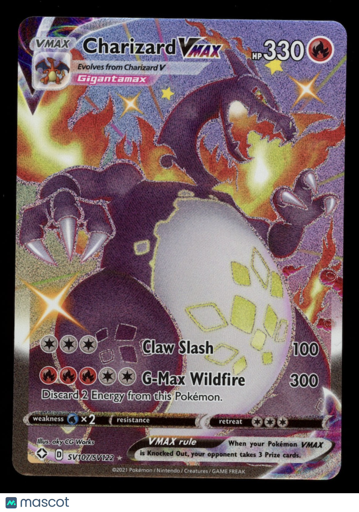 CHARIZARD VMAX 2021 Pokemon Shining Fates Shiny Holo Rare #SV107/SV122