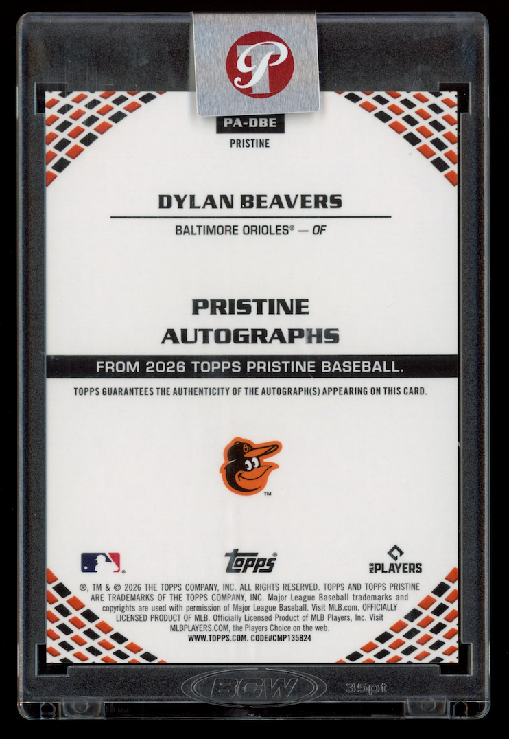 DYLAN BEAVERS 2026 Topps Pristine Rookie Auto Orange Refractor /25 #PA-DBE