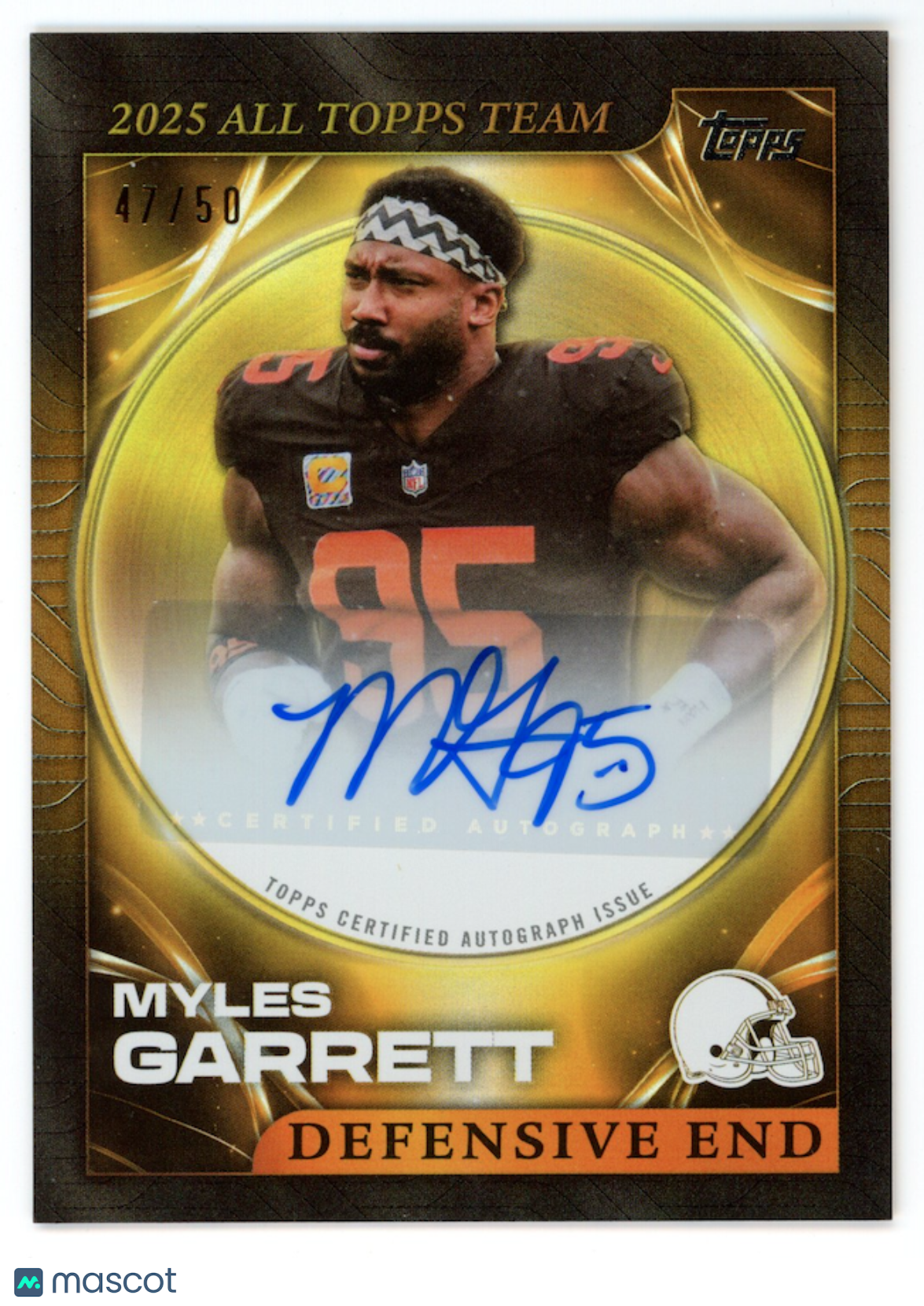 MYLES GARRETT 2026 Topps Flagship 2025 All Topps Team Auto Gold /50 #ATTA-MG